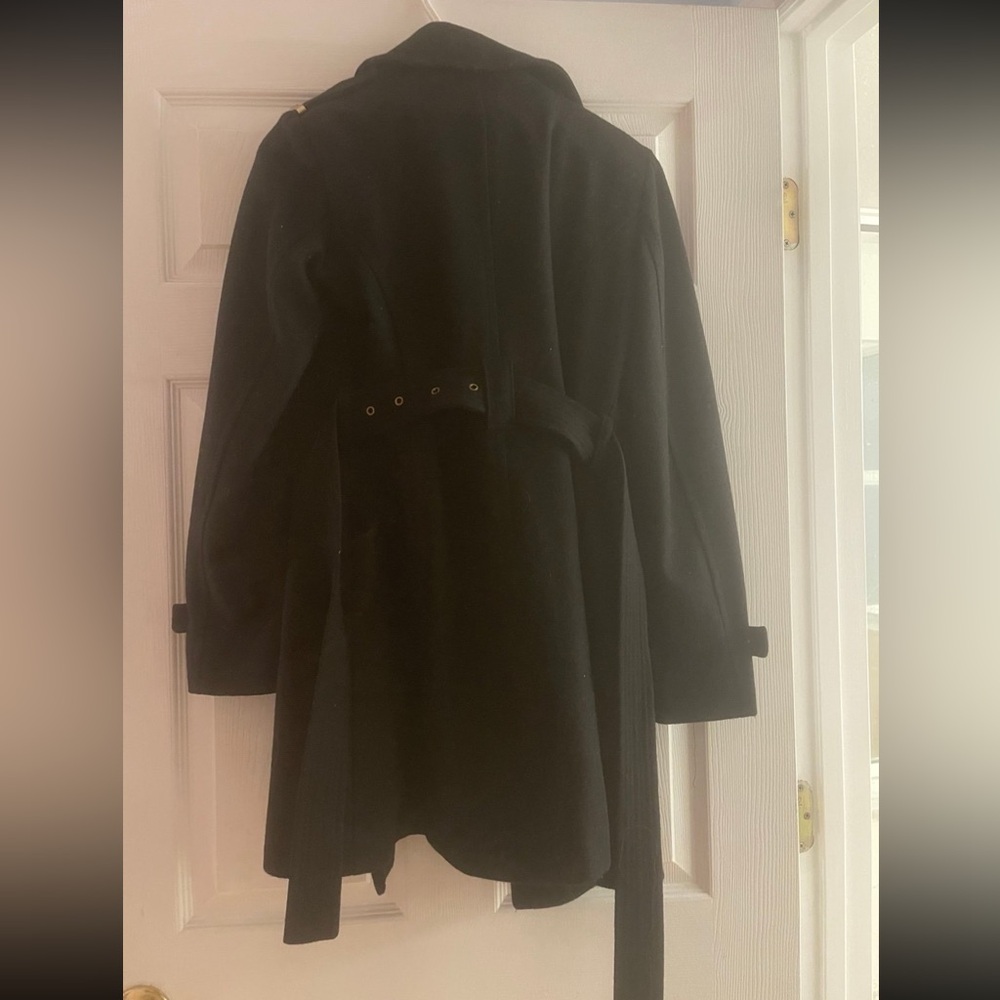 🎉HOST PICK🎉 Michael Kors Women’s Zip Up Black & Gold Winter Pea Coat- Size 16 - Picture 7 of 12